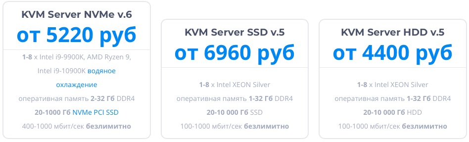 Тарифы хостинга VPS KVM навсегда